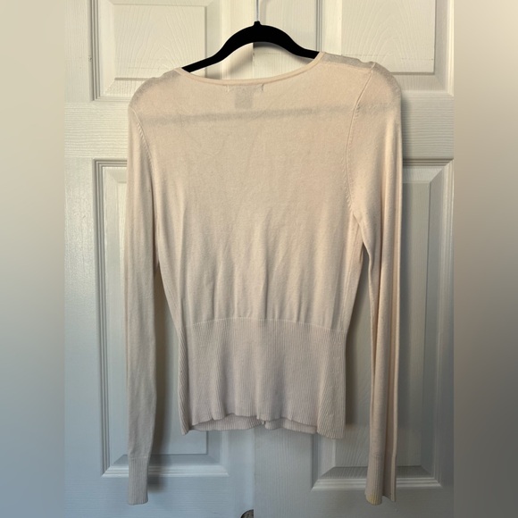 Willi Smith Cream Cardigan Vneck Button Up - Picture 3 of 3